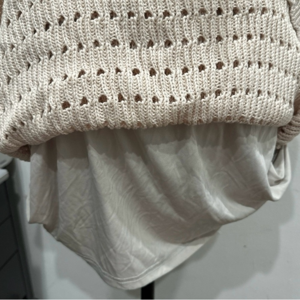 NWT Elegant Beige Crochet summer resort Dress - Picture 3 of 6